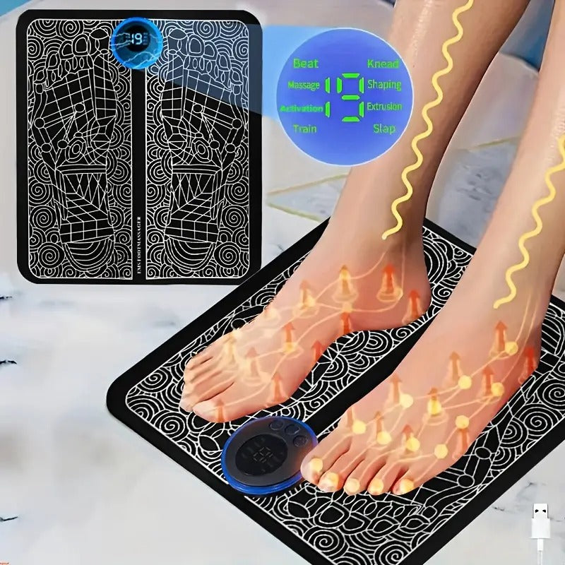 Remote Control Electric Foot Massager - Rechargeable EMS Pad for Home and Office Relaxation