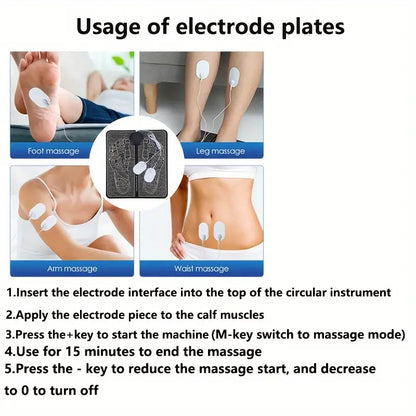 Remote Control Electric Foot Massager - Rechargeable EMS Pad for Home and Office Relaxation