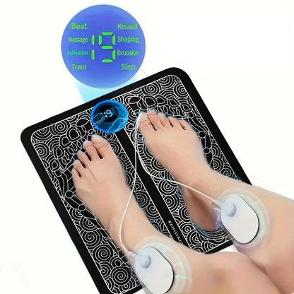 Remote Control Electric Foot Massager - Rechargeable EMS Pad for Home and Office Relaxation