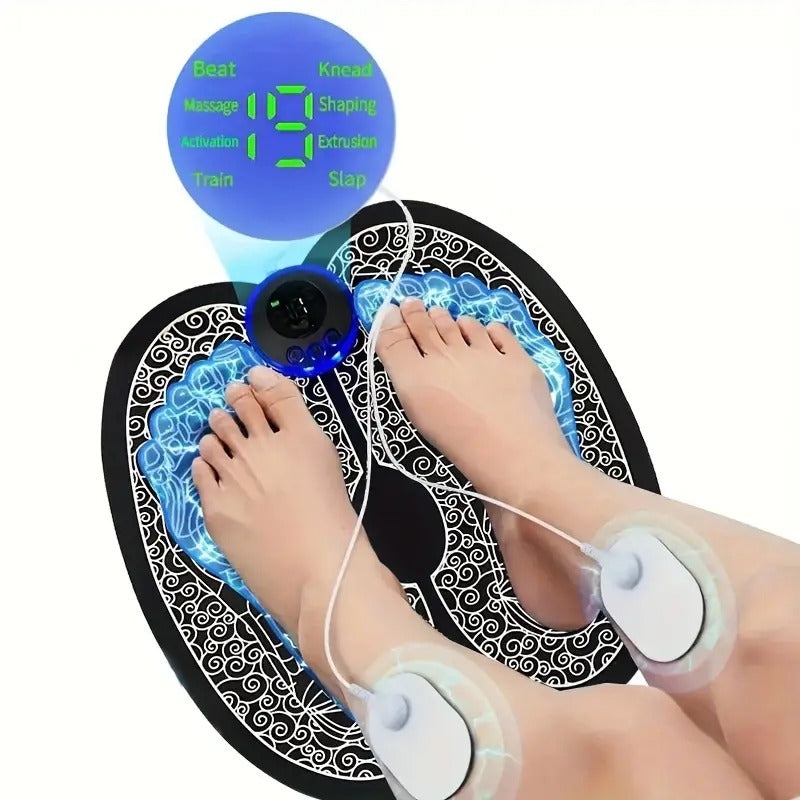 Remote Control Electric Foot Massager - Rechargeable EMS Pad for Home and Office Relaxation